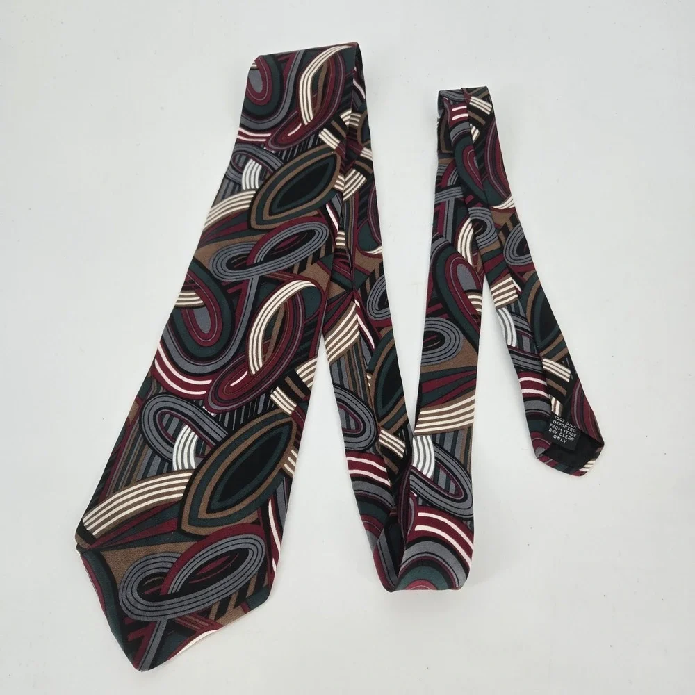 Milano Uomo Tie Abstract Geometric 100% Silk Made USA Robert Talbott RITZ